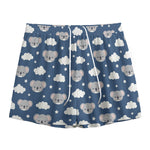 Good Night Koala Pattern Print Mesh Shorts