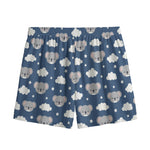 Good Night Koala Pattern Print Mesh Shorts