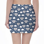 Good Night Koala Pattern Print Pencil Mini Skirt