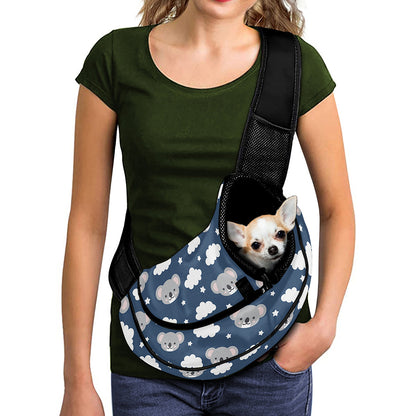 Good Night Koala Pattern Print Pet Sling Carrier
