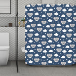 Good Night Koala Pattern Print Polyester Shower Curtain