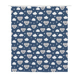 Good Night Koala Pattern Print Polyester Shower Curtain