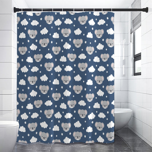 Good Night Koala Pattern Print Premium Shower Curtain
