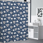 Good Night Koala Pattern Print Premium Shower Curtain