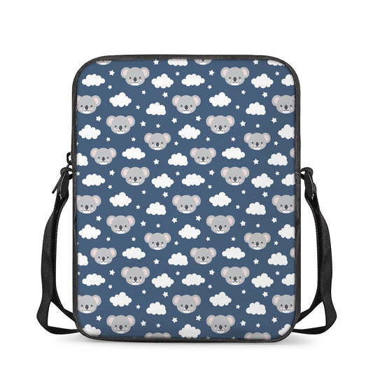 Good Night Koala Pattern Print Rectangular Crossbody Bag
