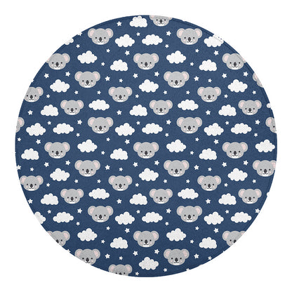 Good Night Koala Pattern Print Round Blanket