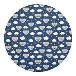 Good Night Koala Pattern Print Round Blanket