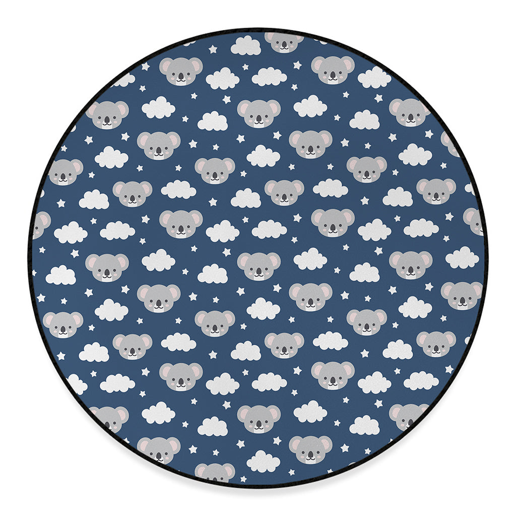 Good Night Koala Pattern Print Round Floor Mat