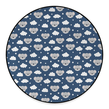 Good Night Koala Pattern Print Round Floor Mat