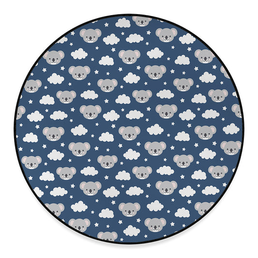 Good Night Koala Pattern Print Round Floor Mat