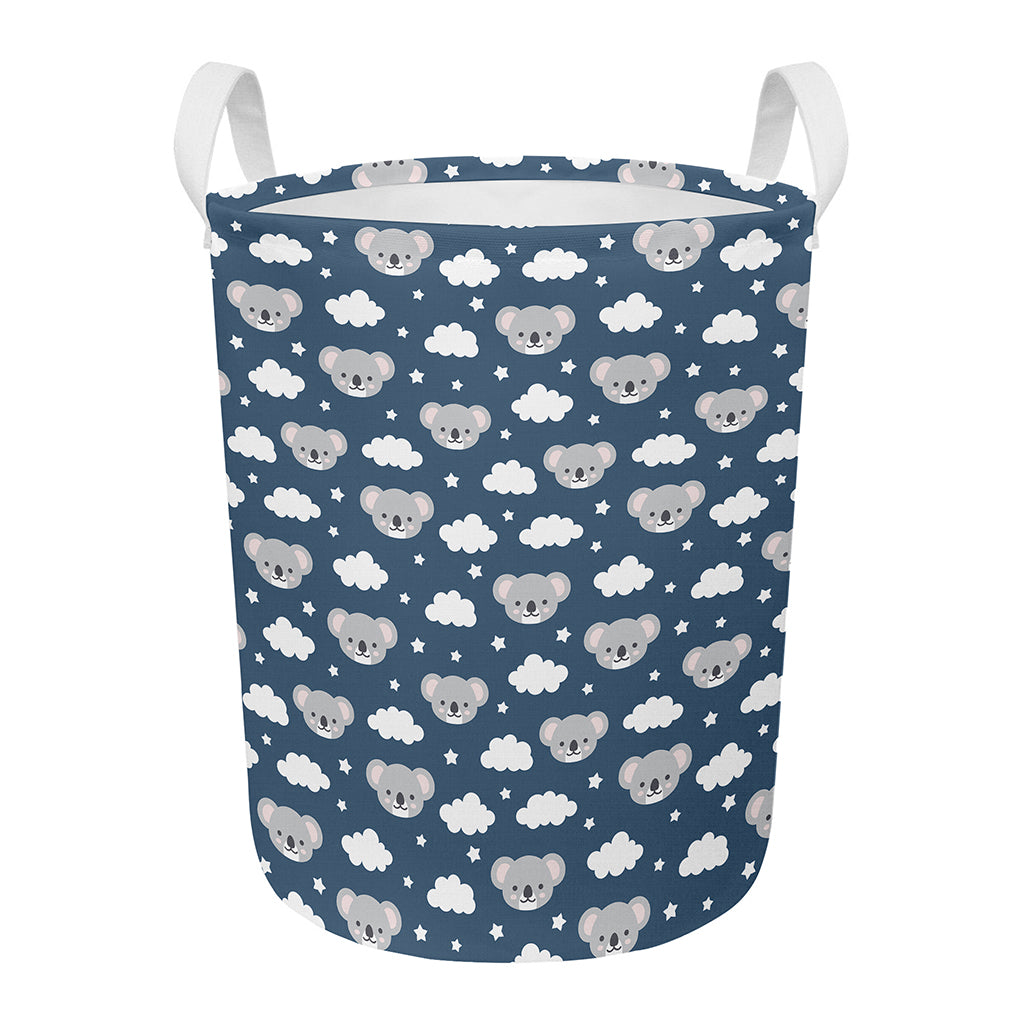 Good Night Koala Pattern Print Round Laundry Basket