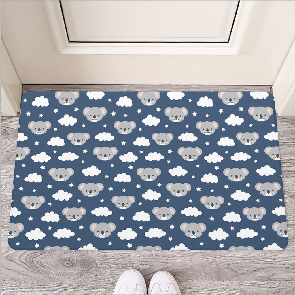 Good Night Koala Pattern Print Rubber Doormat