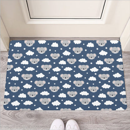 Good Night Koala Pattern Print Rubber Doormat