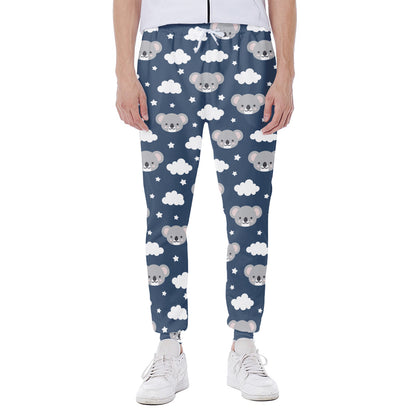 Good Night Koala Pattern Print Scuba Joggers