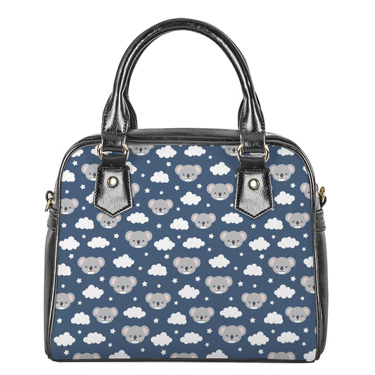 Good Night Koala Pattern Print Shoulder Handbag
