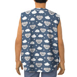 Good Night Koala Pattern Print Sleeveless Baseball Jersey