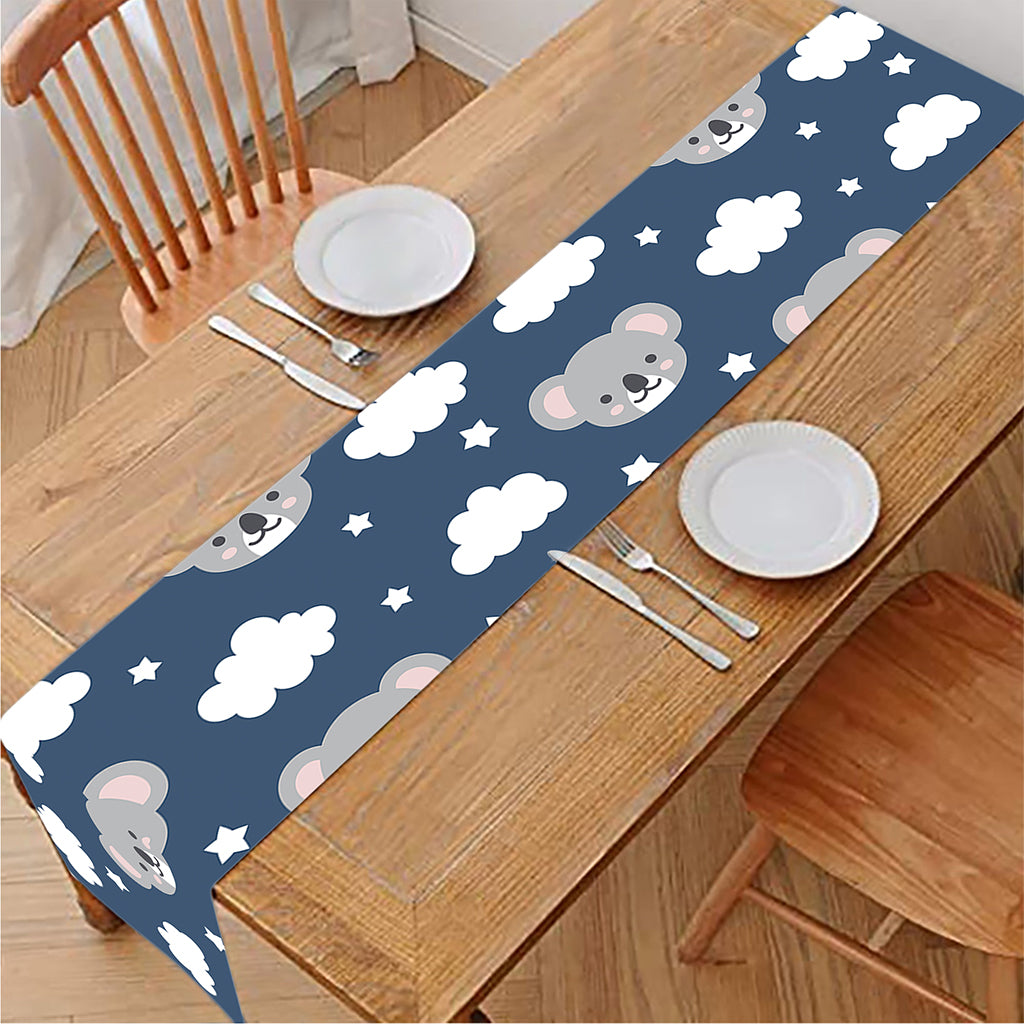 Good Night Koala Pattern Print Table Runner