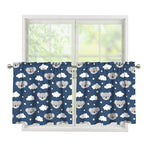 Good Night Koala Pattern Print Tier Curtains