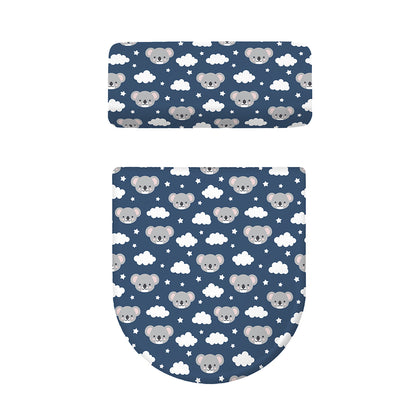 Good Night Koala Pattern Print Toilet Lid And Tank Cover Set