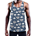 Good Night Koala Pattern Print Men's Workout Tank Top