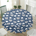 Good Night Koala Pattern Print Waterproof Round Tablecloth