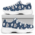 Good Night Koala Pattern Print White Chunky Shoes