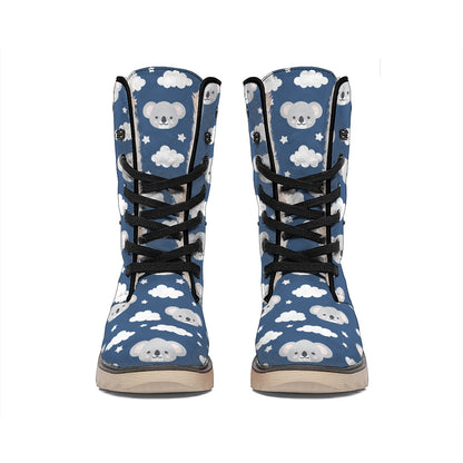 Good Night Koala Pattern Print Winter Boots