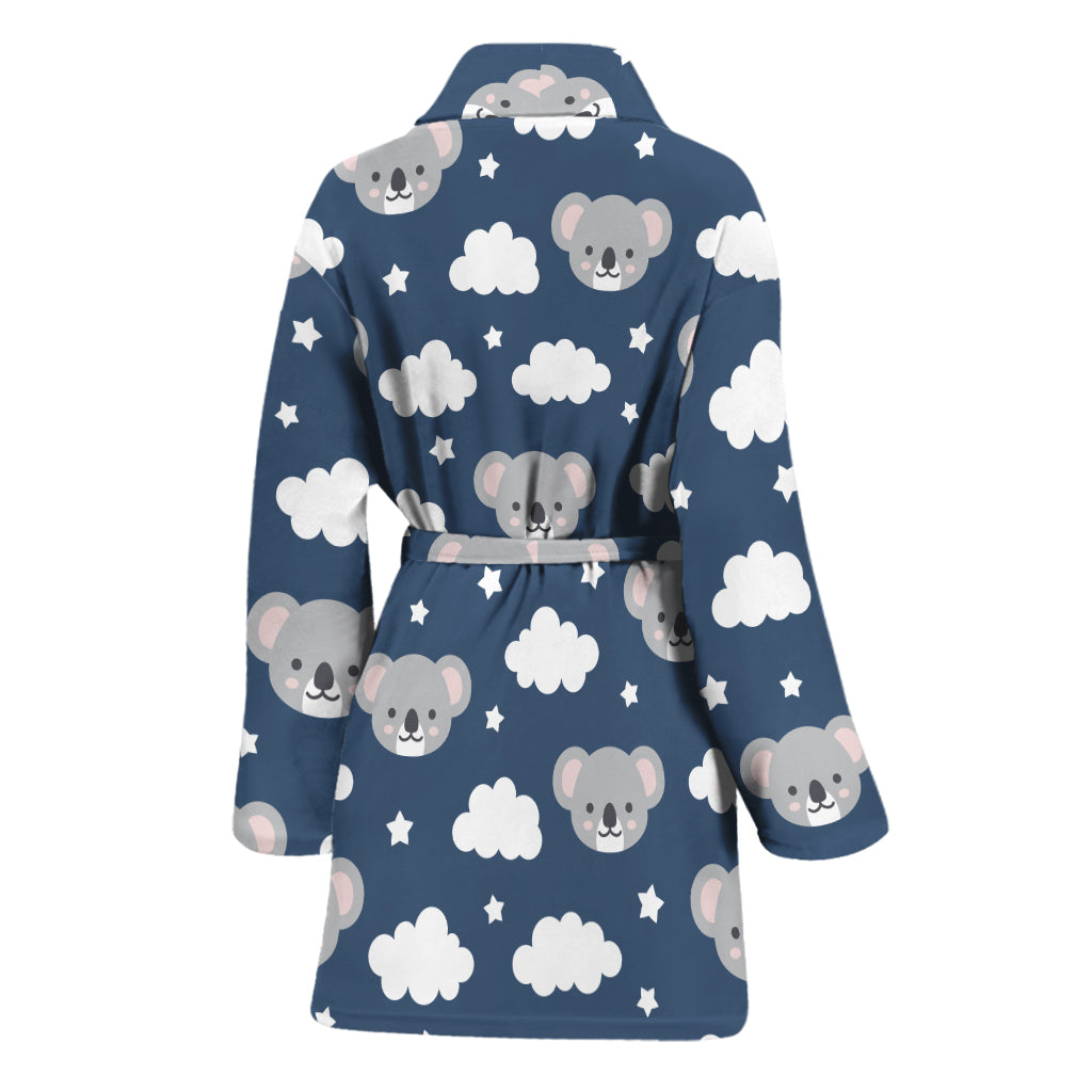 Good Night Koala Pattern Print Women's Bathrobe
