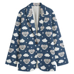 Good Night Koala Pattern Print Women's Blazer