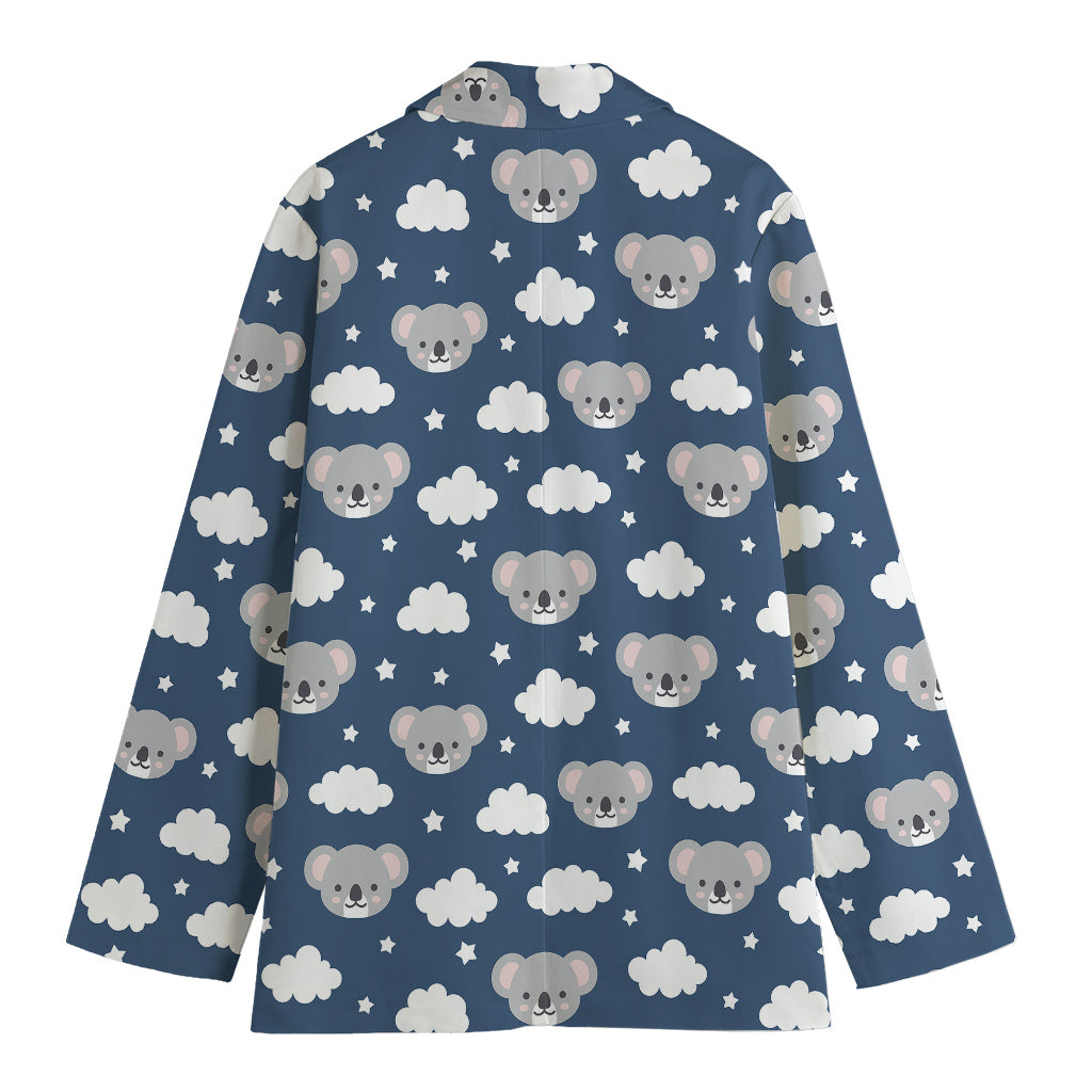 Good Night Koala Pattern Print Women's Blazer