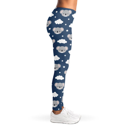Good Night Koala Pattern Print Women's Leggings