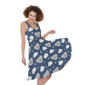 Good Night Koala Pattern Print Sleeveless Knee Length Dress