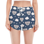 Good Night Koala Pattern Print Women's Split Running Shorts
