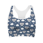 Good Night Koala Pattern Print Women's Sports Bra