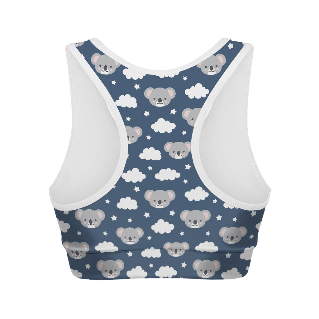 Good Night Koala Pattern Print Women's Sports Bra