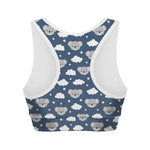 Good Night Koala Pattern Print Women's Sports Bra