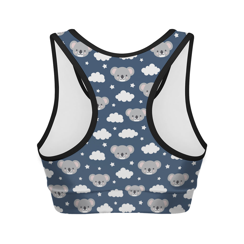 Good Night Koala Pattern Print Women's Sports Bra