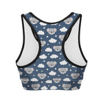 Good Night Koala Pattern Print Women's Sports Bra
