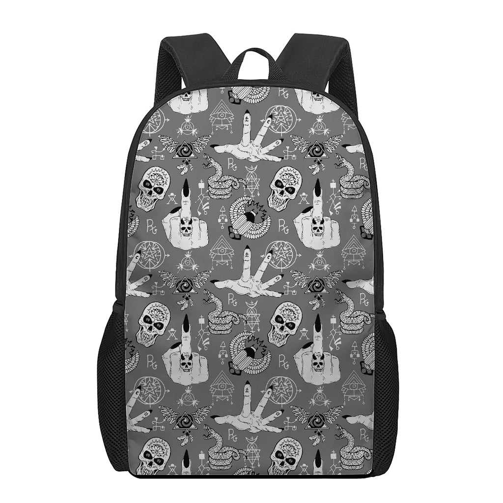 Gothic Wicca Curse Print 17 Inch Backpack