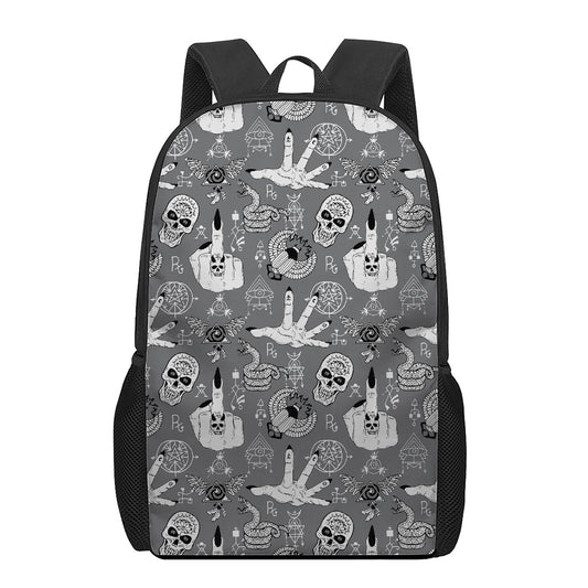 Gothic Wicca Curse Print 17 Inch Backpack