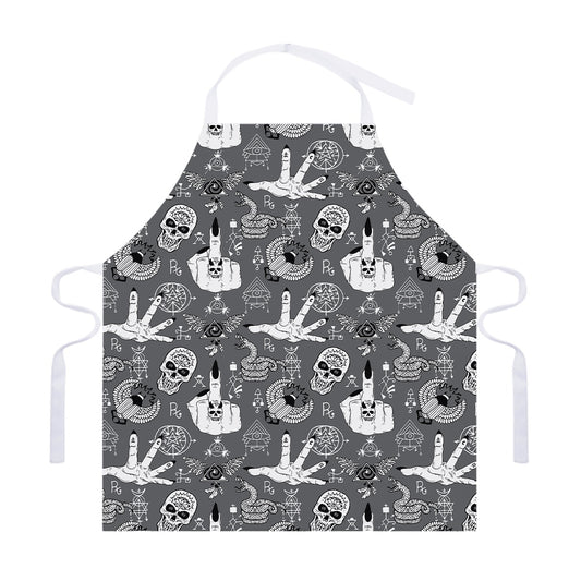 Gothic Wicca Curse Print Adjustable Apron