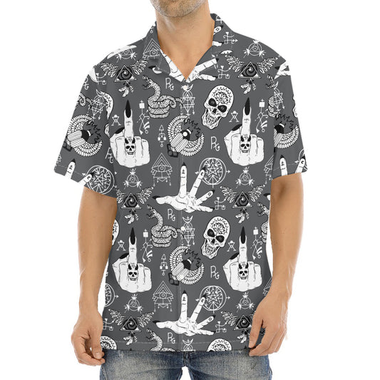 Gothic Wicca Curse Print Aloha Shirt