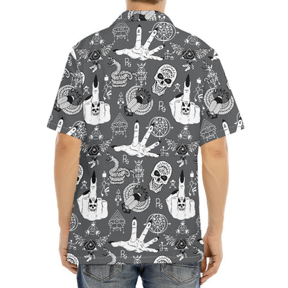 Gothic Wicca Curse Print Aloha Shirt