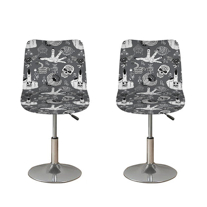 Gothic Wicca Curse Print Bar Stool Covers