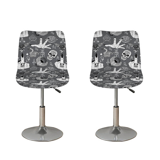 Gothic Wicca Curse Print Bar Stool Covers