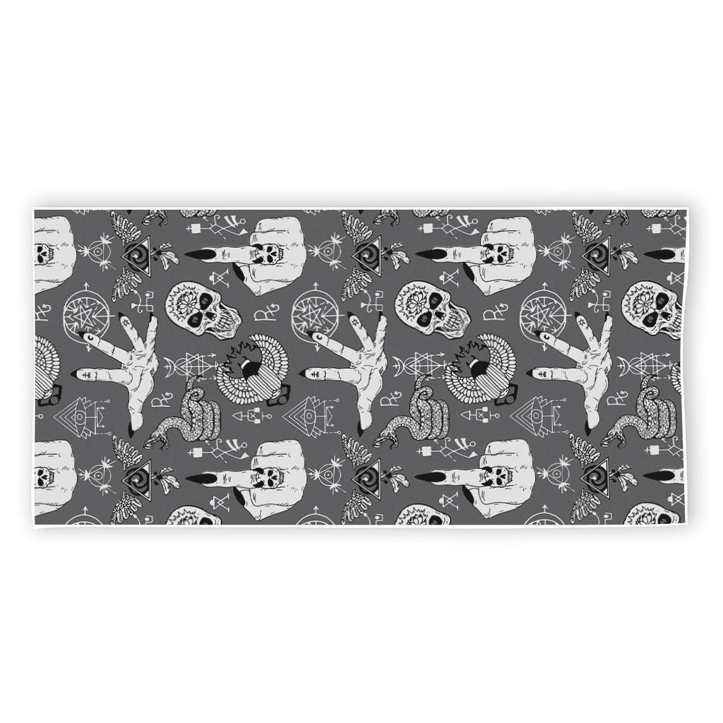 Gothic Wicca Curse Print Beach Towel