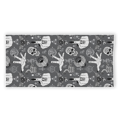 Gothic Wicca Curse Print Beach Towel