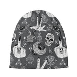 Gothic Wicca Curse Print Beanie