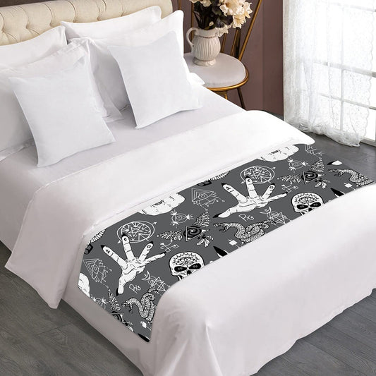 Gothic Wicca Curse Print Bed Runner