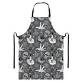 Gothic Wicca Curse Print Bib Apron With Pocket